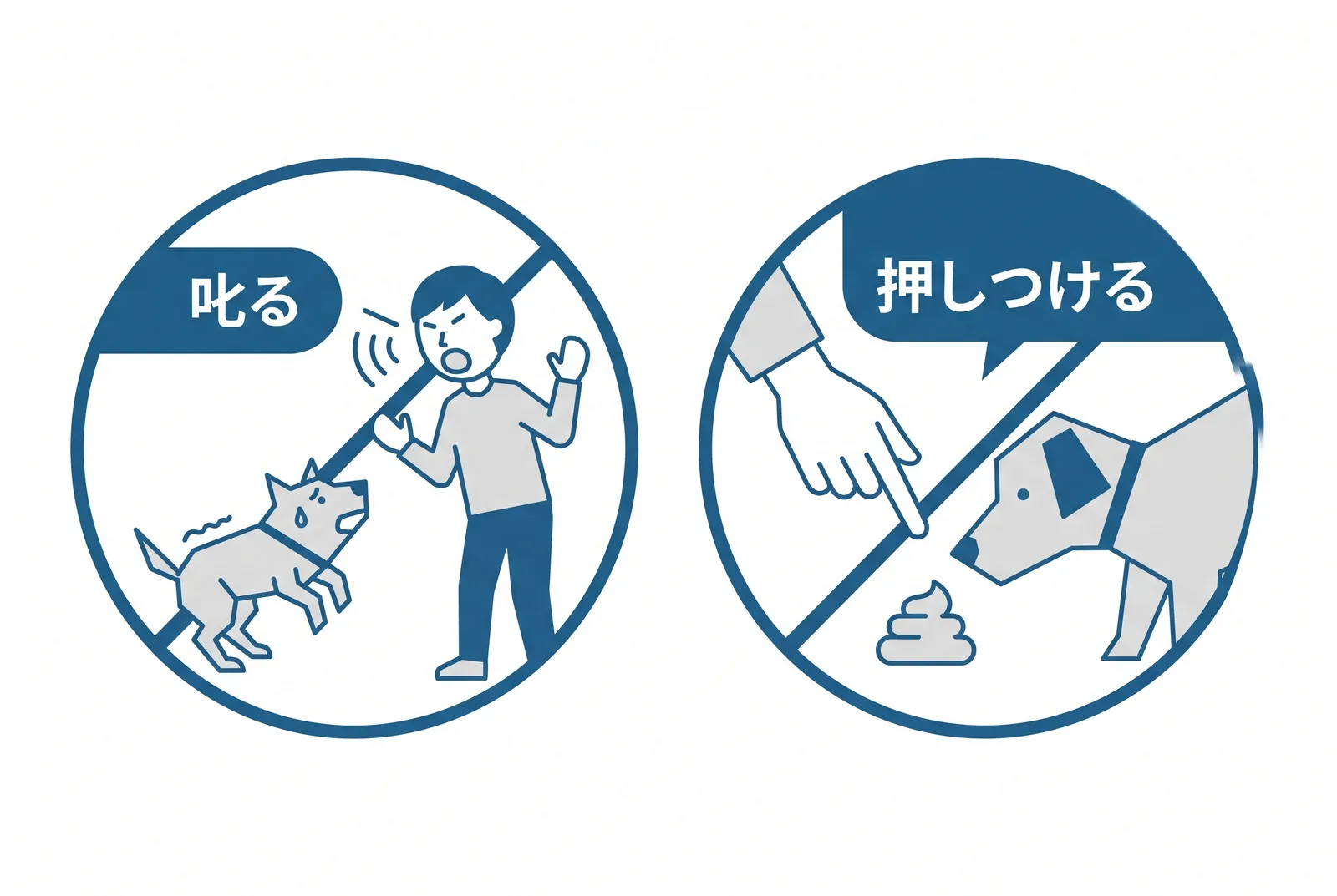 食糞でやってはいけない二つ。見つけて叱る、鼻をうんちに押しつける